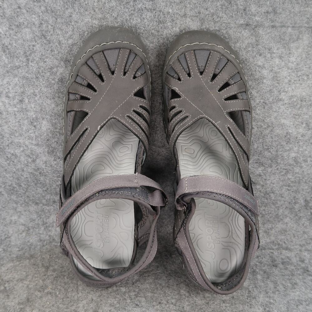J Sport by Jambu Shoes Womens 9 Sandals Closed Toe Adjustable Sport Comfort Gray - Picture 6 of 12